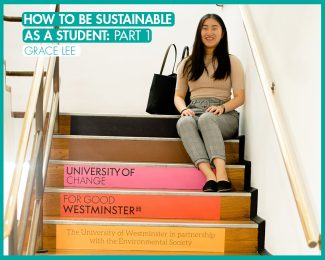 How to Be Sustainable as a Student: Part 1 - International Student Blogger, Grace Lee - Grace on the Cavendish stairs