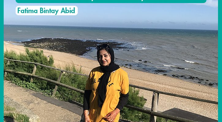 Vlog: From Pakistan, to Dubai, to London_International Student Blogger_Fatima Bintay Abid_Fatima by the sea_featured image