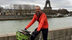 Photo of David Fevyer on a bike.