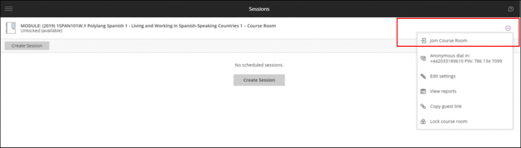 blackboard session