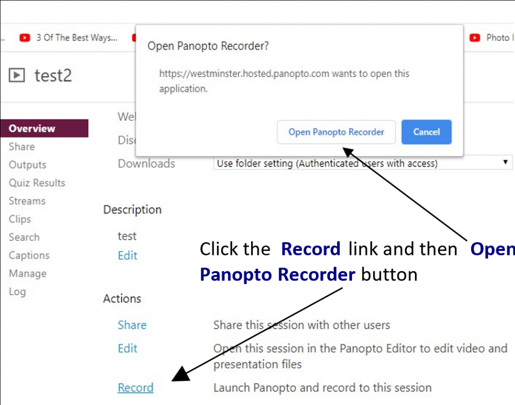 Open Panopto Recorder