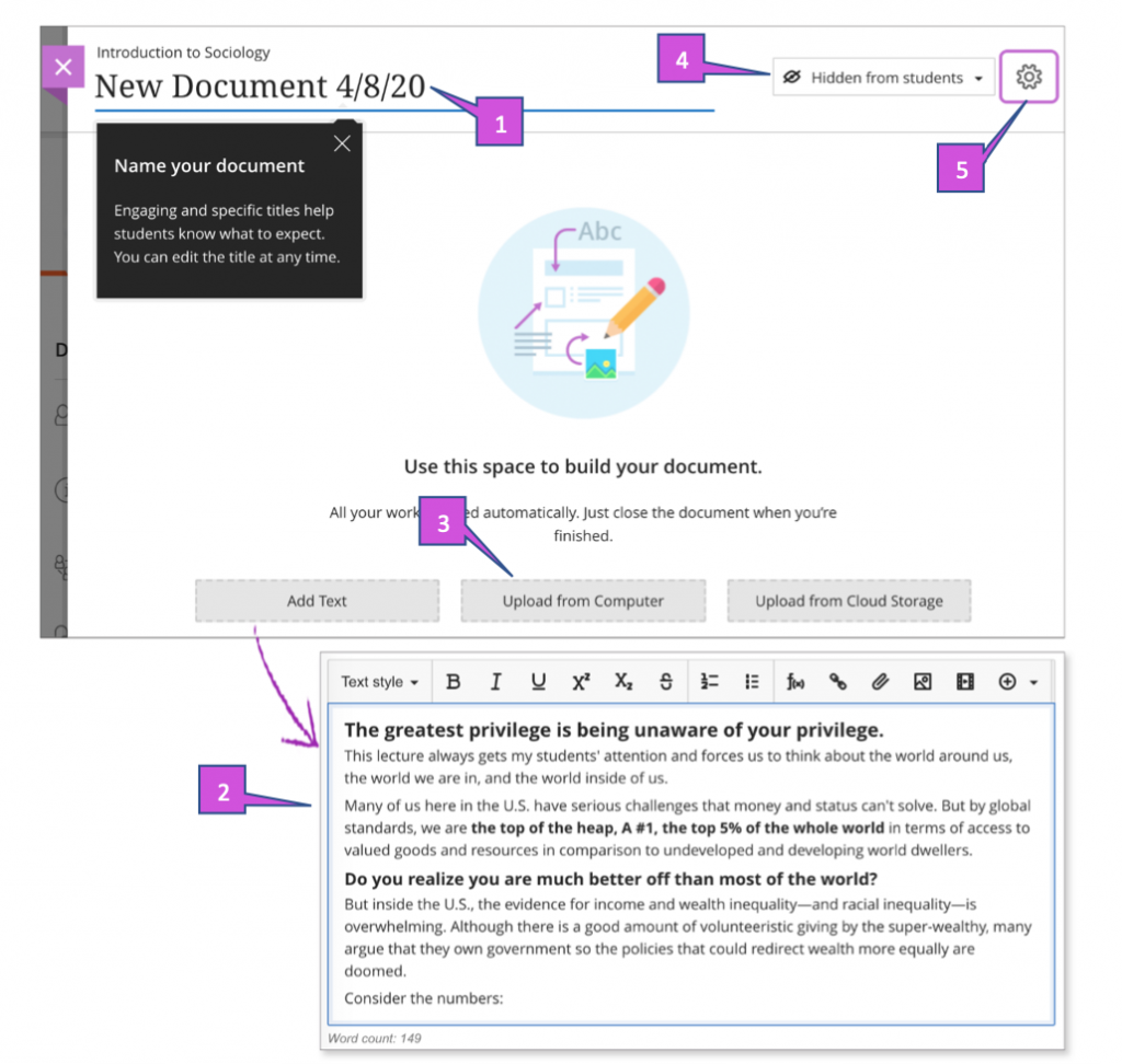 Adding new items to a document