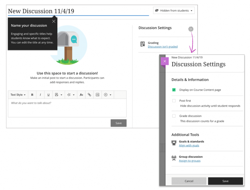 Creating a Discussion