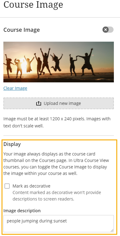adding image description to the course banner