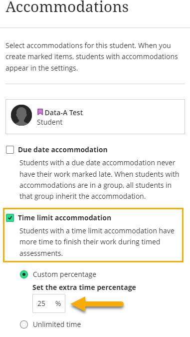 time limit accommodation