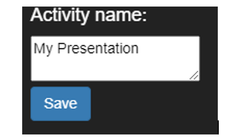 Activity name box