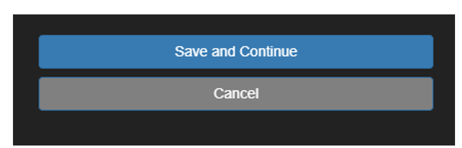 Save and Continue options