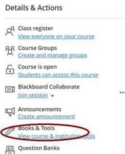 Books and Tools option