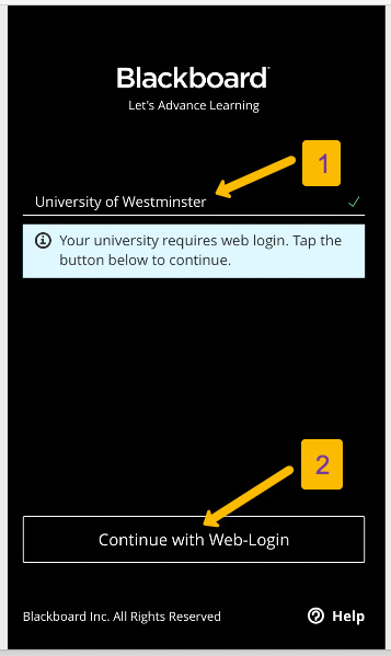 Blackboard app login