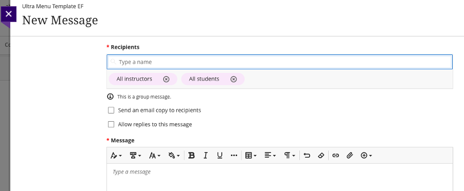 Improvements to Messages recipient types by course role