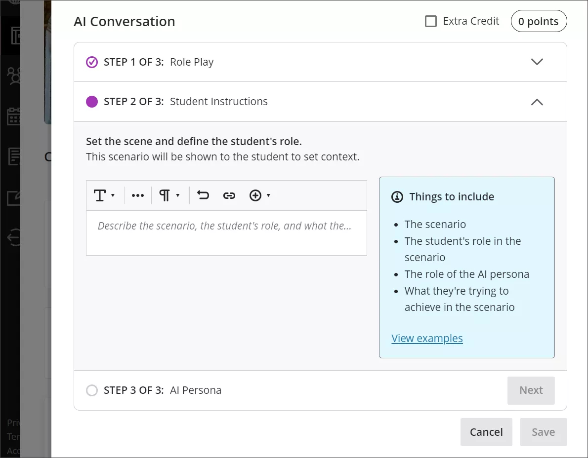 Role play option for AI Conversations 2