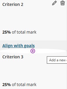 Create Rubric on Gradebook - Adding Criteria Row