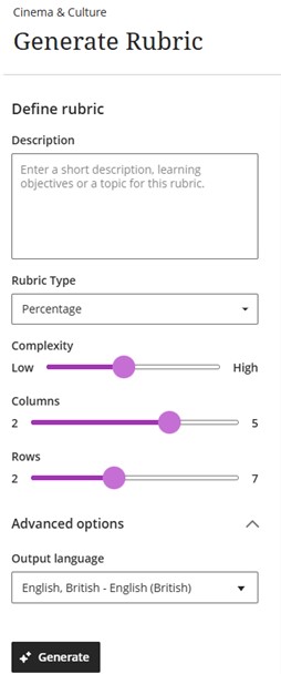 Generate Rubric - Editor 2