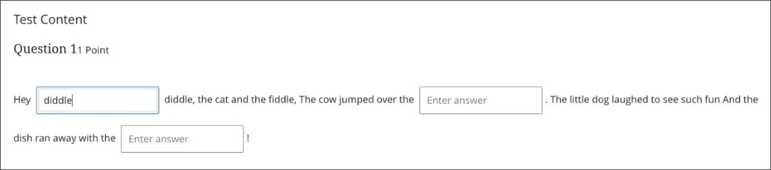 Improved student experience with Fill in the Blank question type 
