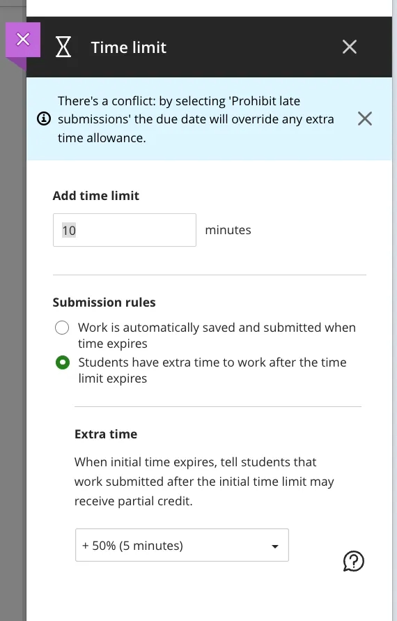 Display time limits and extra time consistently across roles 1