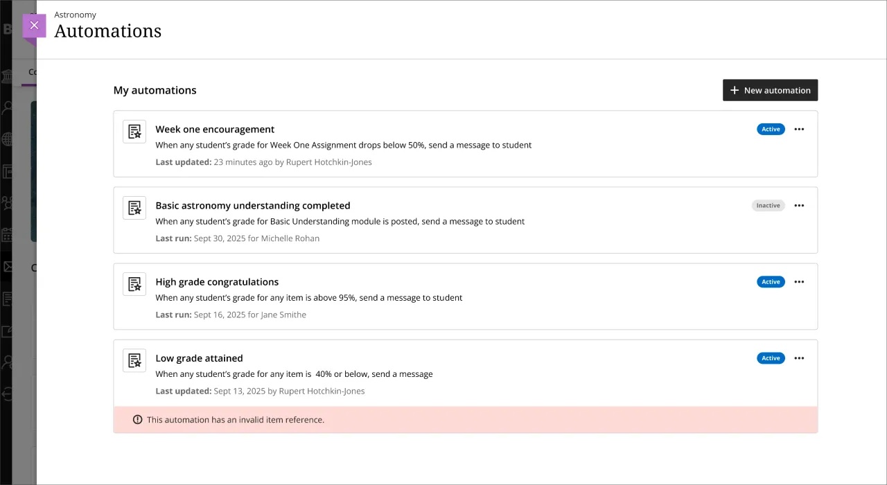 Improved Automations experience