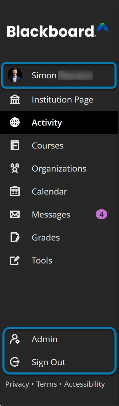 Navigate courses and tools faster with refreshed user interface 1