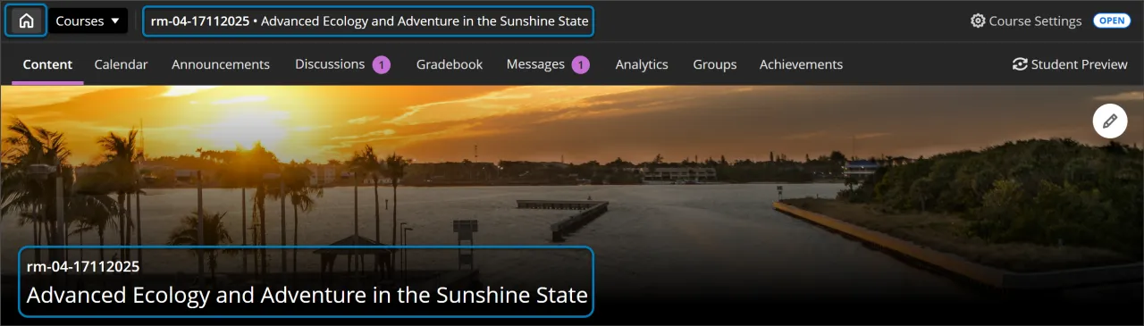 Navigate courses and tools faster with refreshed user interface 3