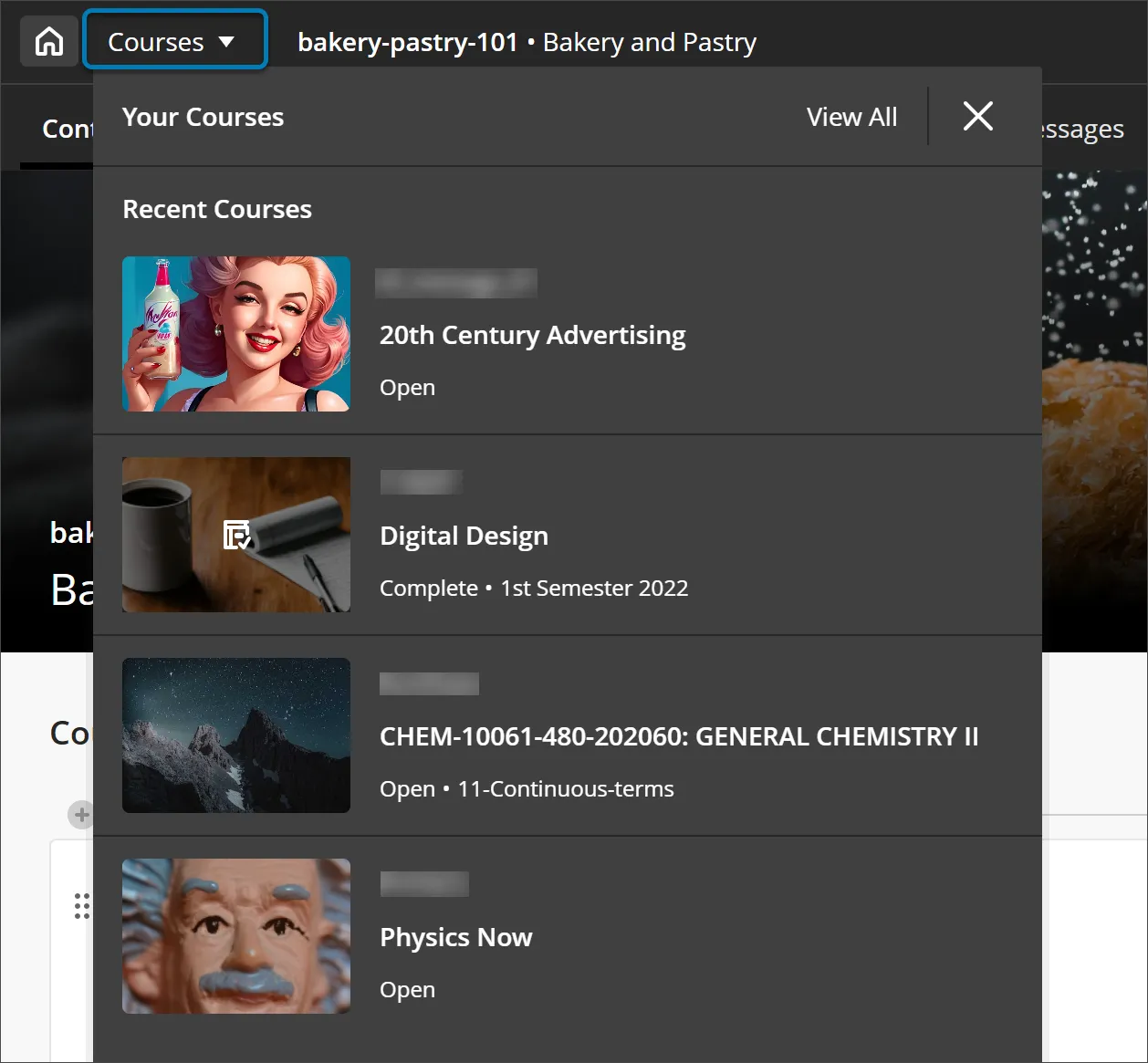 Navigate courses and tools faster with refreshed user interface 4