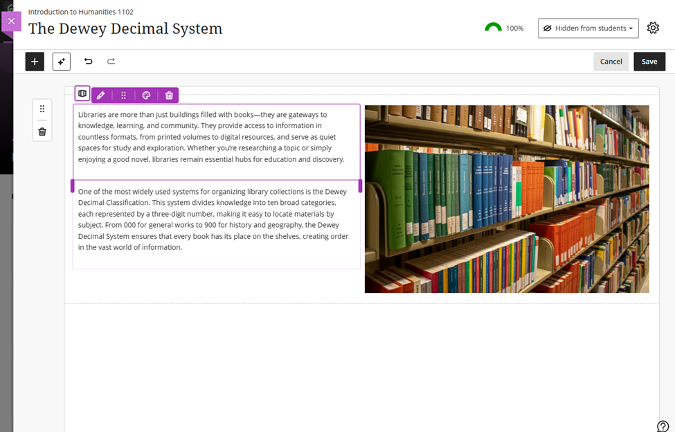 Instructional Design- Stack blocks vertically in Documents