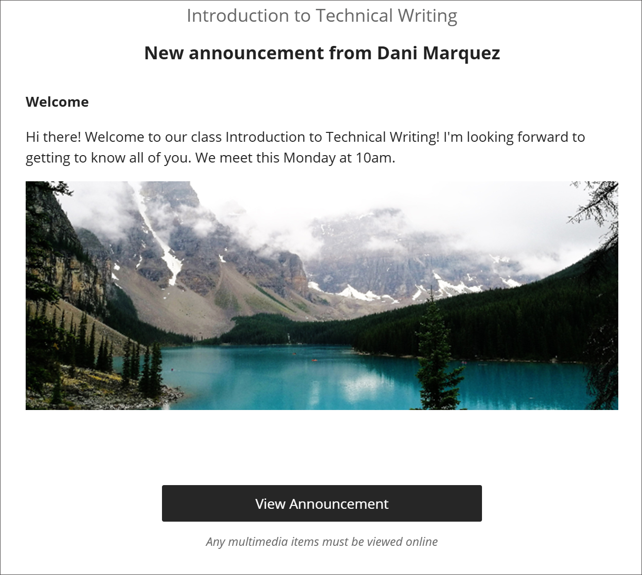 Handle images as thumbnail links in Announcement emails