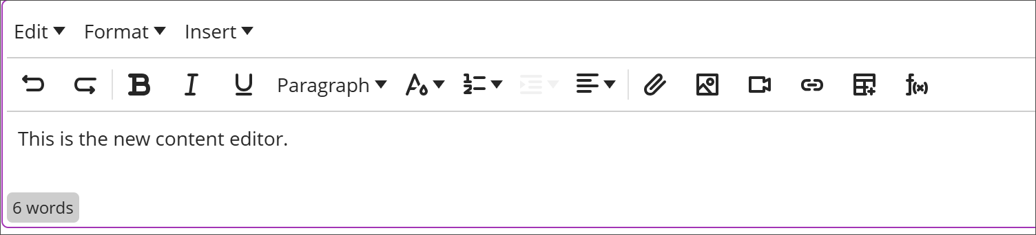 Early Access- New Content Editor for Blackboard Documents 2
