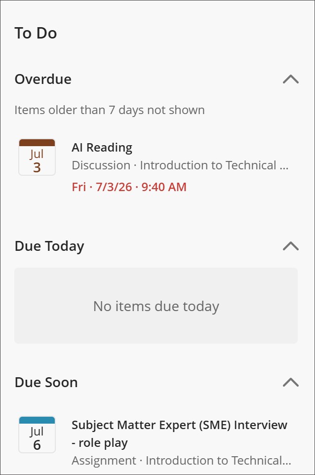 Stay on top of deadlines with Your Top To Dos