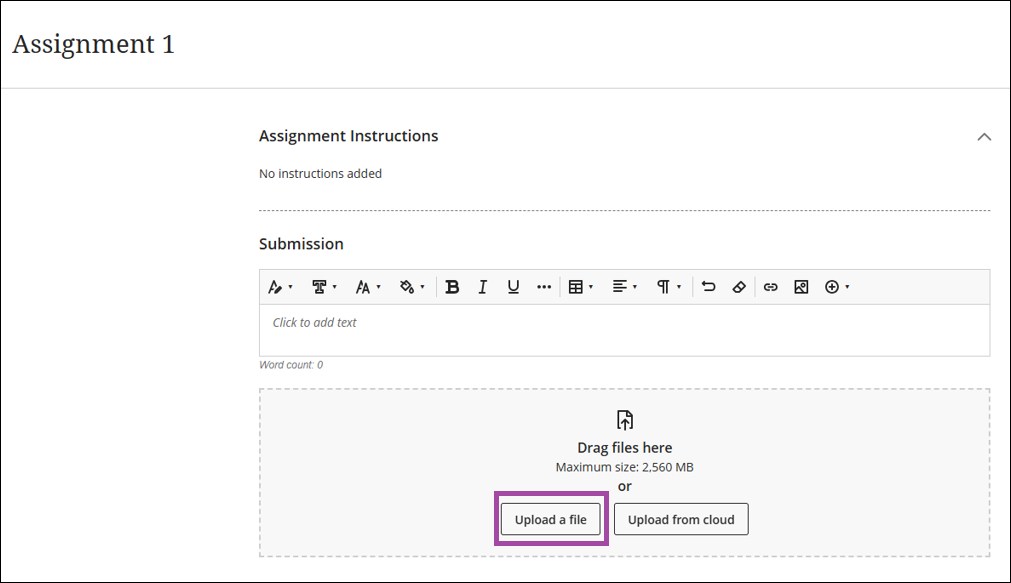 How to submit via Blackboard 3