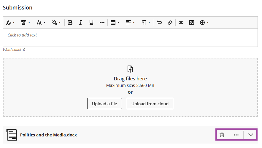 How to submit via Blackboard 4