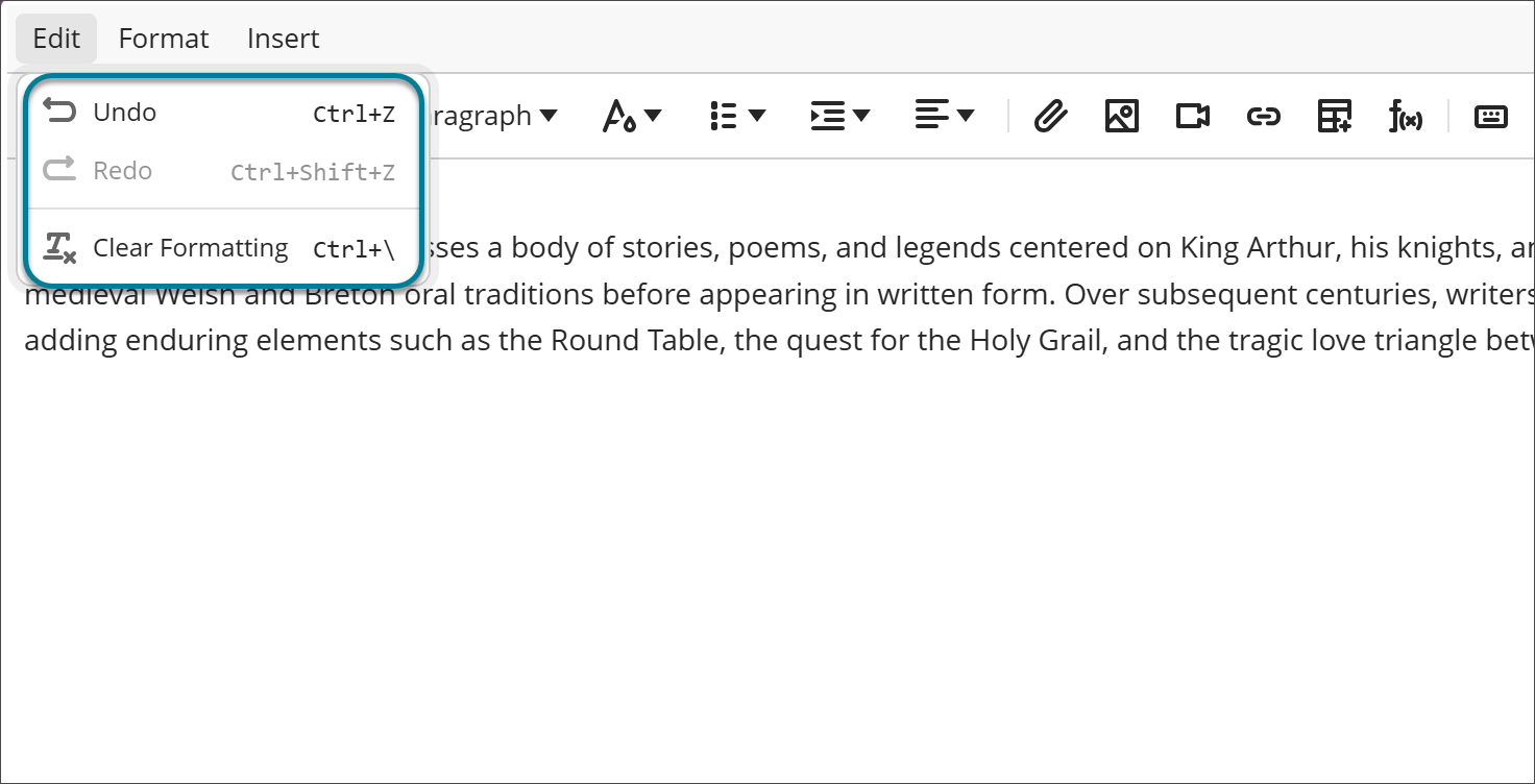 Improvements to the beta Content Editor in Blackboard Documents 3