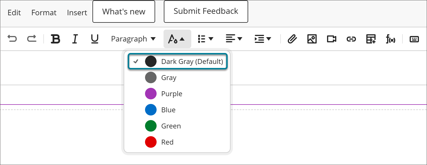 Improvements to the beta Content Editor in Blackboard Documents 2