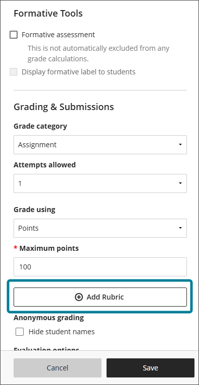 Manage rubrics from a dedicated course rubrics page 2