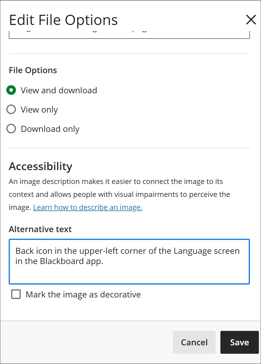 November improvements to the beta Content Editor in Blackboard Documents