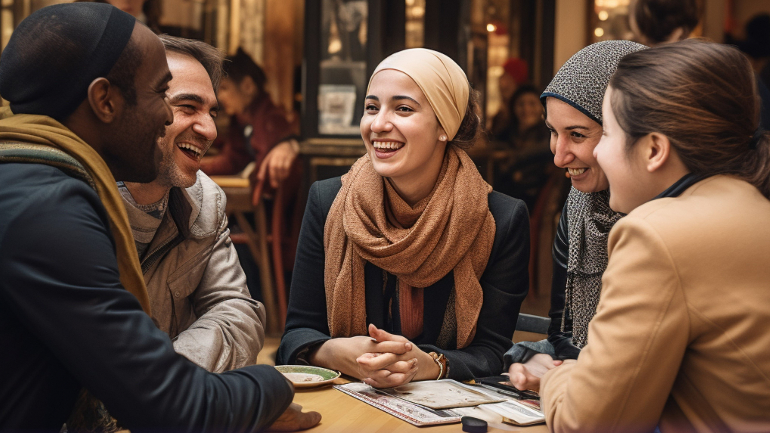 AI-generated image of people sitting at a table, source: Midjourney.ai/dragonidie