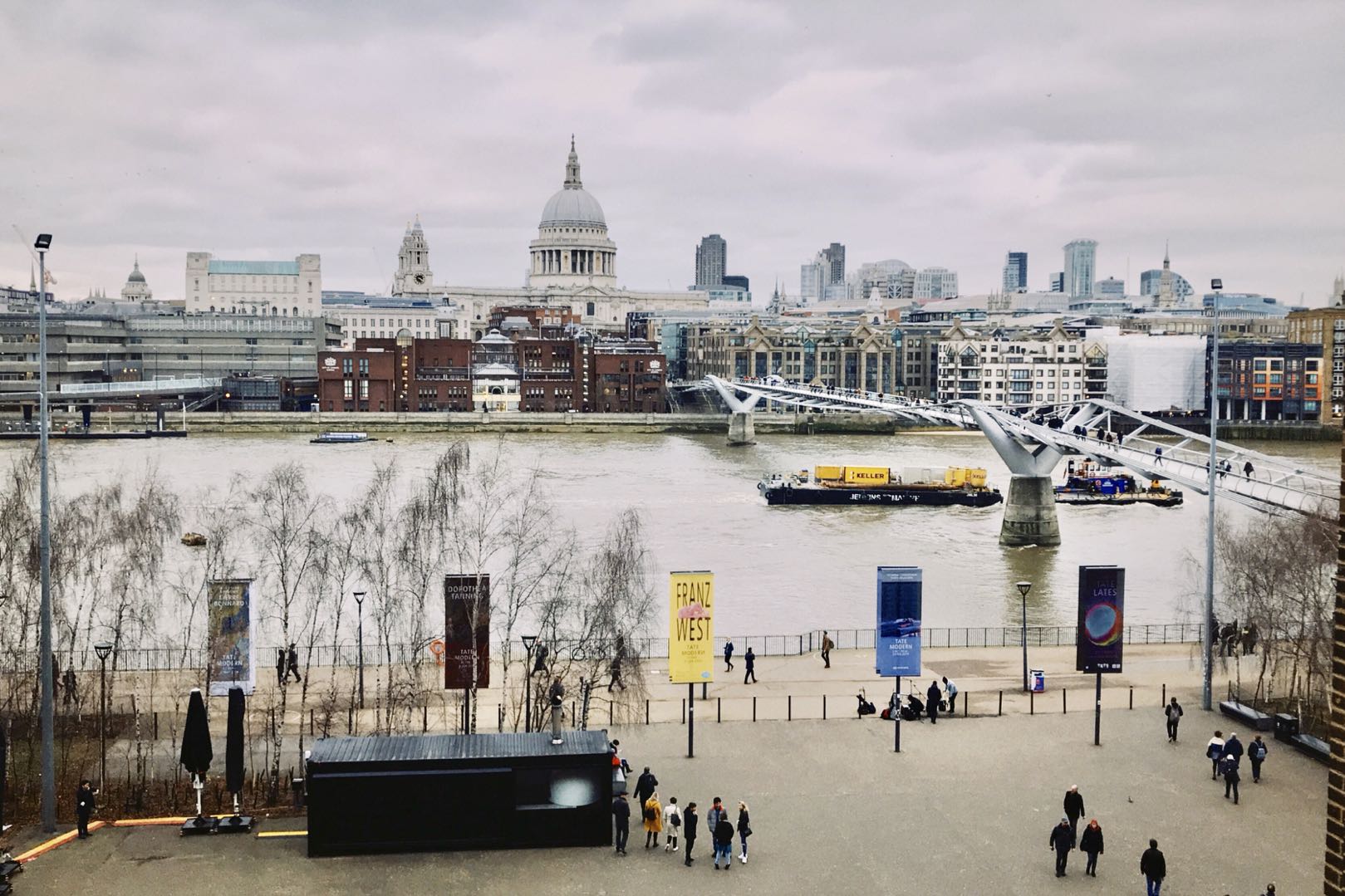 International Student Blogger - Exploring London's Art in a One Day Tour - View of the Millennium Bridge, The Thames and St Paul's Cathedral