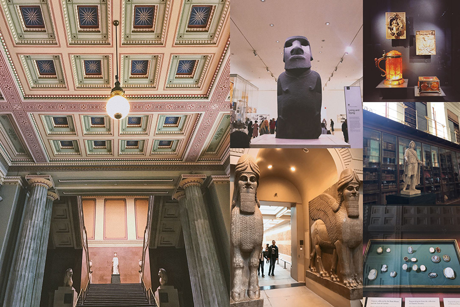 International Student Blogger - Exploring London's Art in a One Day Tour - The British Museum exterior and interior - Grand interiors and artifacts at the British Museum