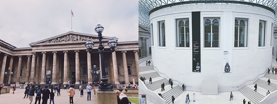 International Student Blogger - Exploring London's Art in a One Day Tour - The British Museum exterior and interior