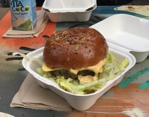 Getting Around London as a Vegan - International Student Blogger, Engy Sobieh - Vegan Burger from Soho Vegan Market
