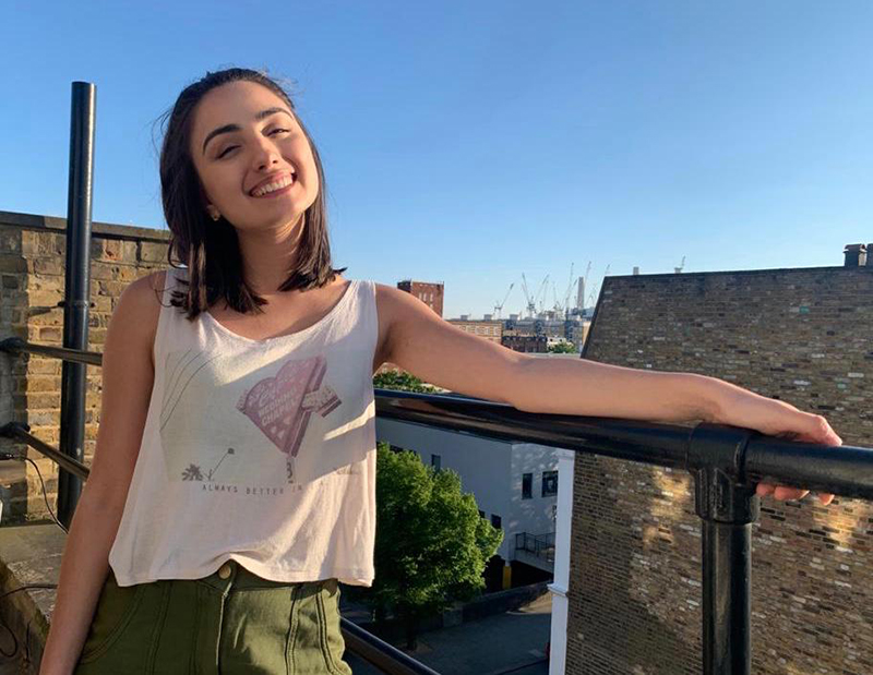 It's okay to relax_International Student Blogger, Salome Mamasakhlisi_Salome with a big smile on her balcony