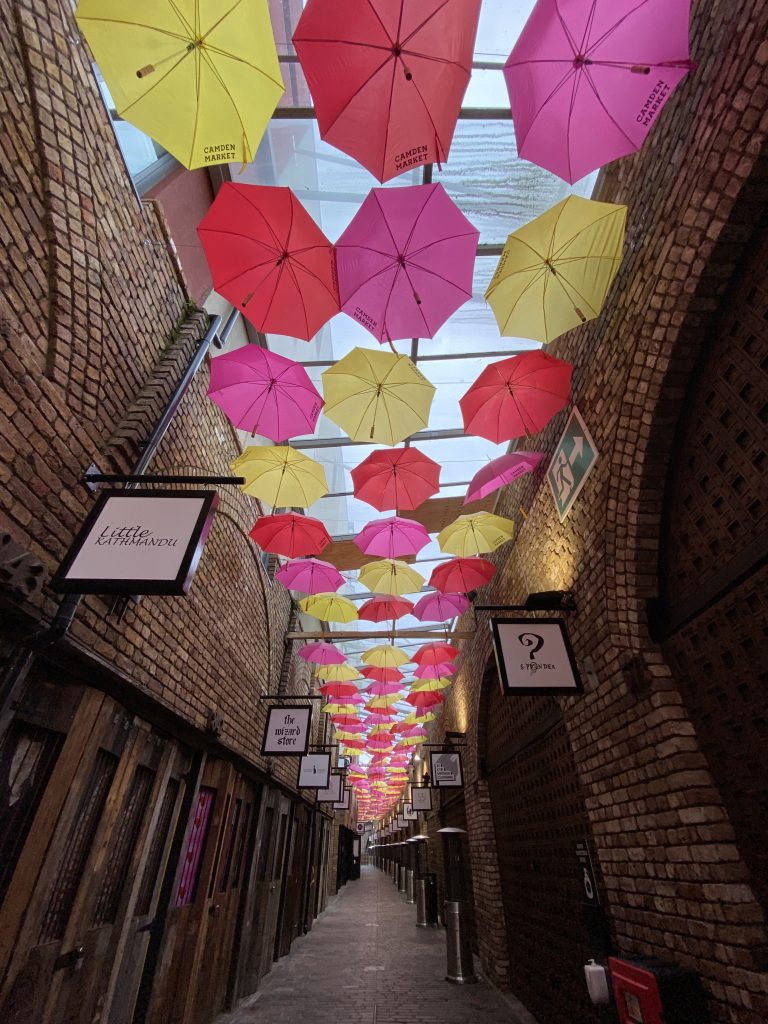 Umbrella Street at Camden Market, sans the crowd.