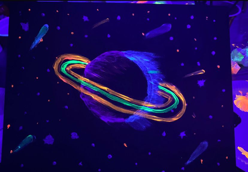 Neon painting-Saturn