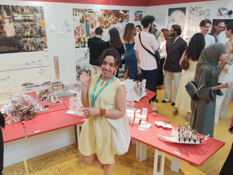 Yasi in Architecture studio with design models-London Adventure