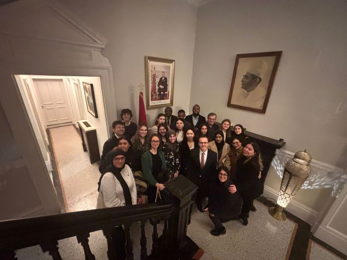 Renata with fellow students at the Global Diplomacy initiative in the Moroccan Embassy_My First Weeks at Westminster in London: Arrive, Explore, Succeed-3International Student Blog_Renata Pernegrova