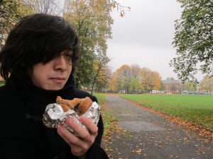Image of Toshiki in a park during his study abroad.