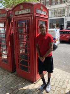 Photo of Michael on his first day exploring London.