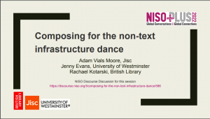 Screenshot of NISO Plus 2022 slide deck