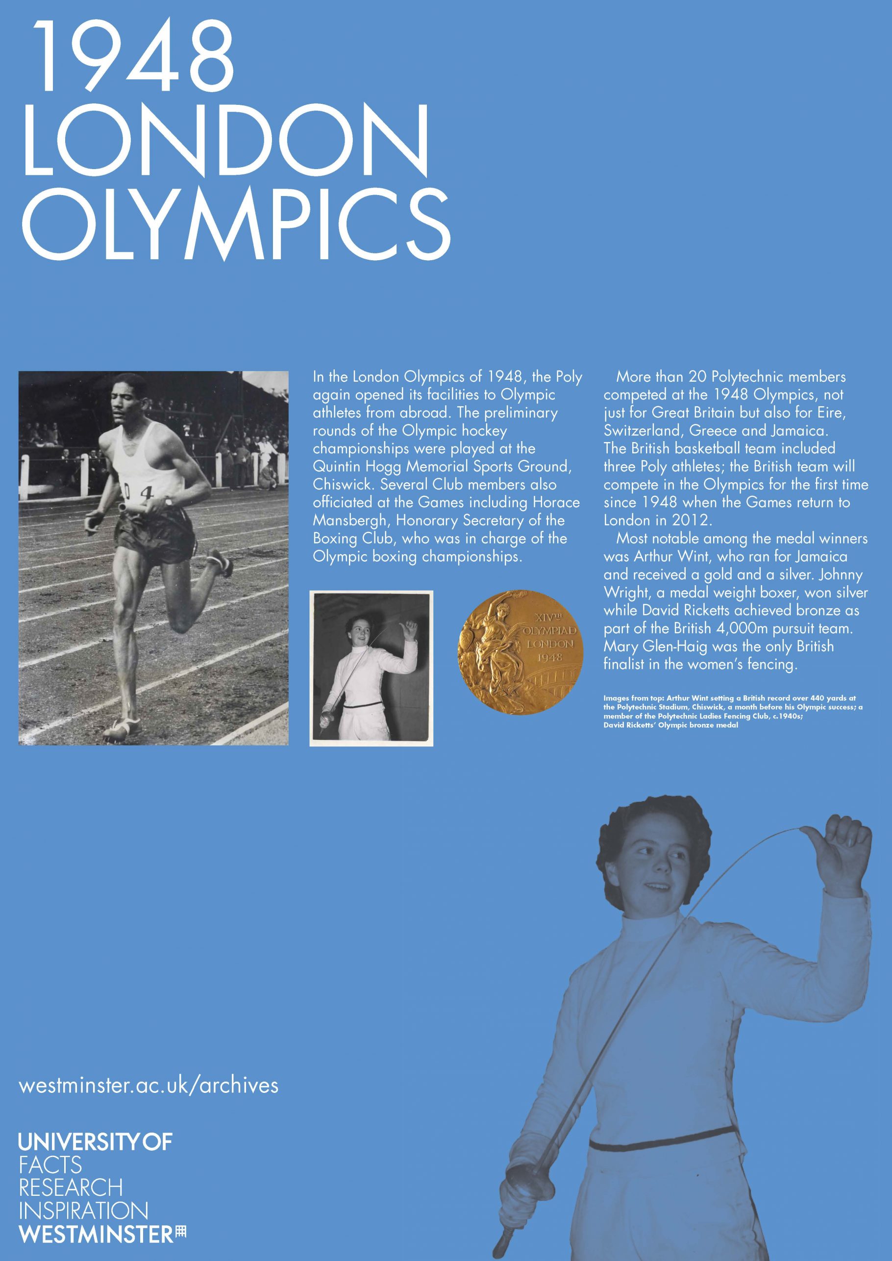 information poster on 1948 London Olympics