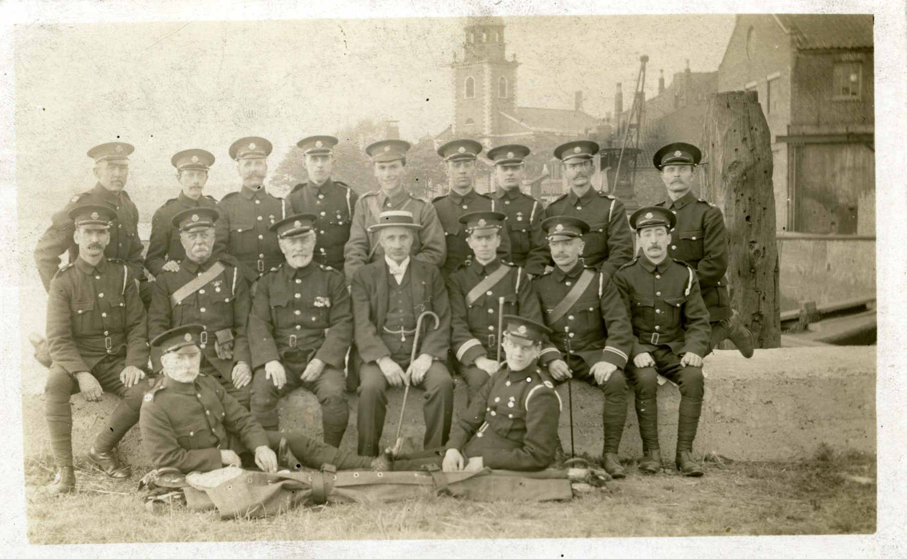British Red Cross Society volunteers with Robert Mitchell