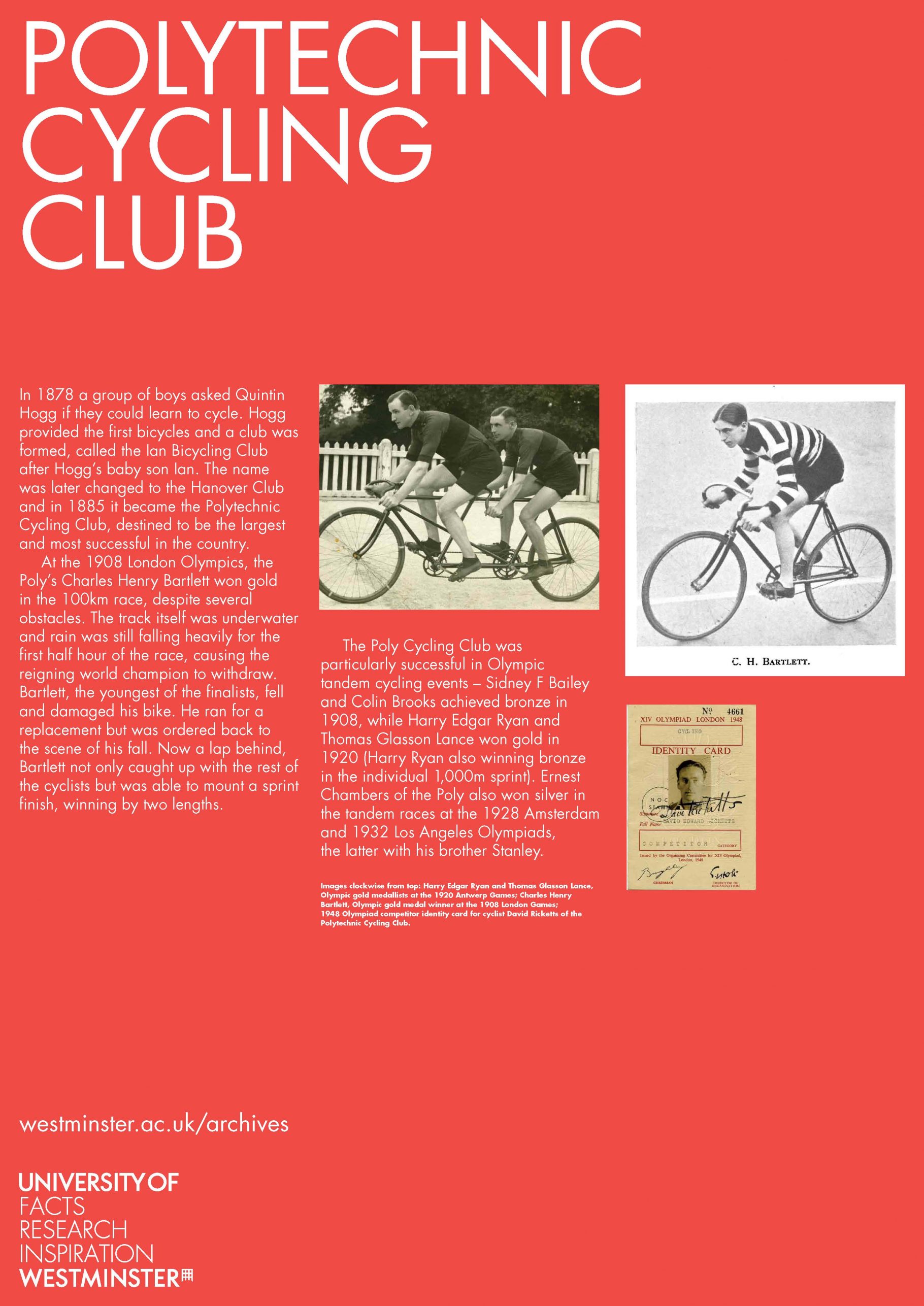 information poster on Polytechnic Cycling Club