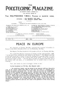 Announcement of Peace in Europe from the Polytechnic Magazine, May 1945